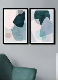 Wallity Set de 2 Cuadros Decorativos enmarcados en MDF Multicolor